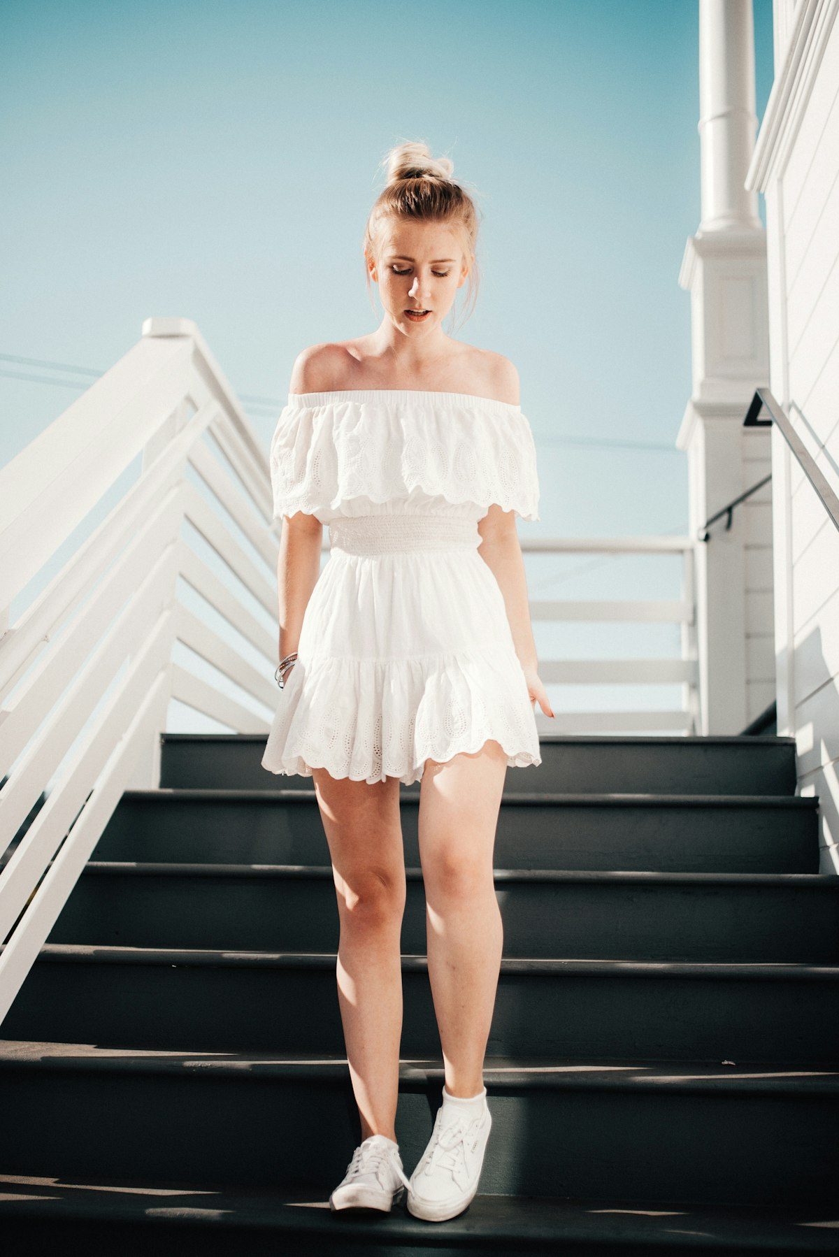 Vestido Off-White Renda
